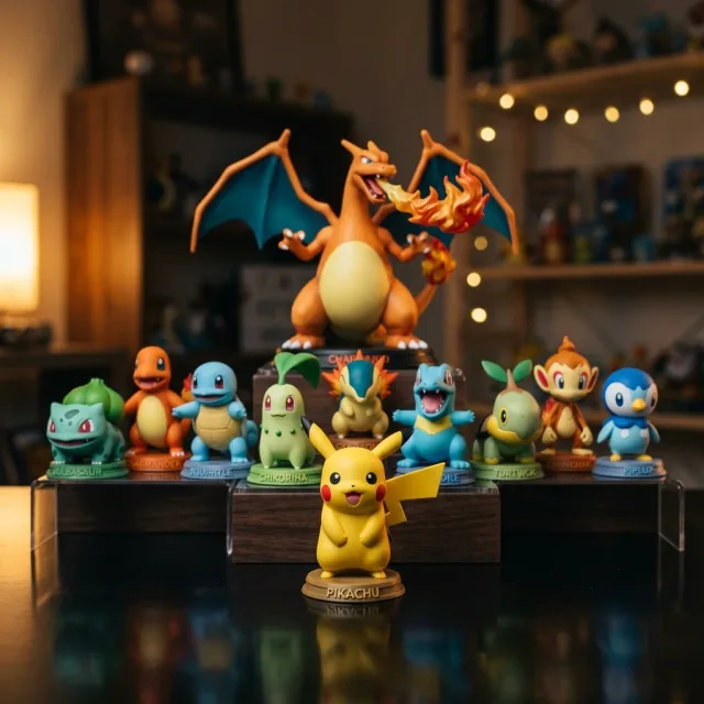 Coleção de pequenas figuras impressas em 3D